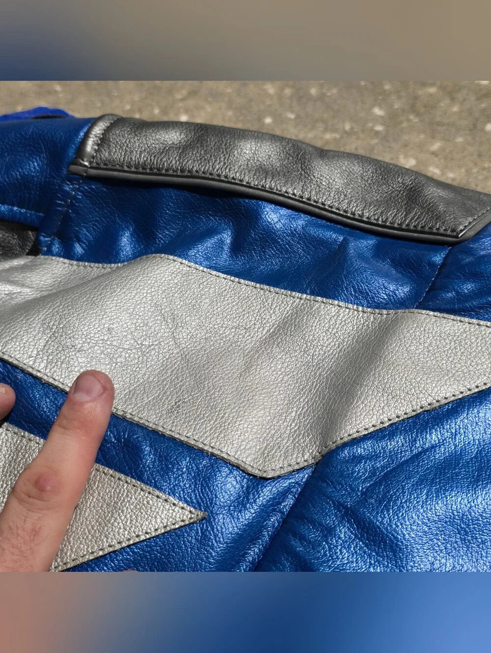 Blue Genuine Joe Rocket Leather Honda Motorcycle Riding jacket Size 42